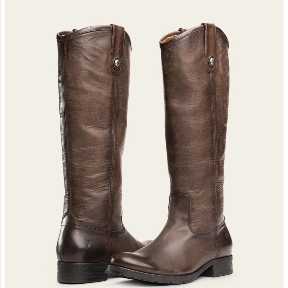 Frye Melissa Button Lug Tall Boot in Smoke